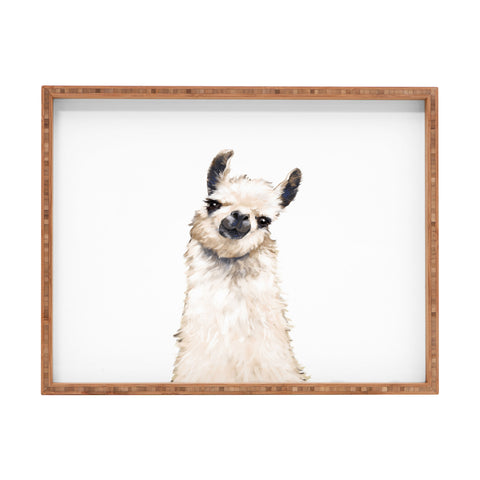 Big Nose Work Llama Portrait Rectangular Tray