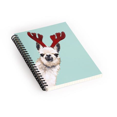 Big Nose Work Llama Reindeer Green Spiral Notebook