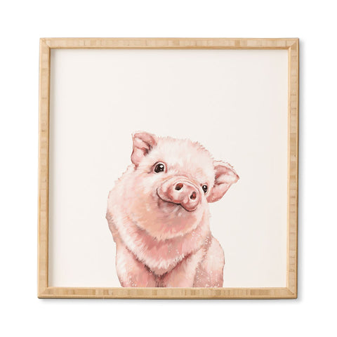 Big Nose Work Pink Baby Pig Framed Wall Art