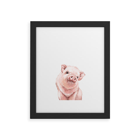 Big Nose Work Pink Baby Pig Framed Art Print