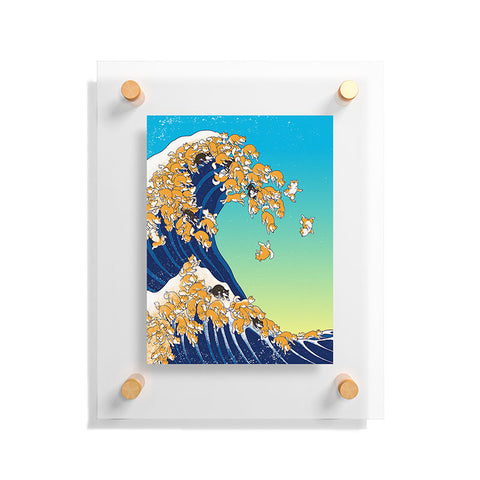 Big Nose Work Shiba Inu Great Waves Floating Acrylic Print