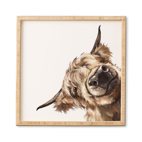 Big Nose Work Sneaky Highland Cow Framed Wall Art