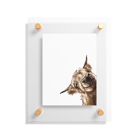 Big Nose Work Sneaky Highland Cow Floating Acrylic Print