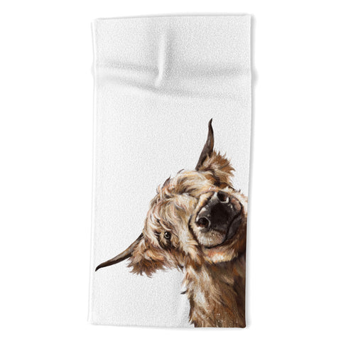 Big Nose Work Sneaky Highland Cow Beach Towel