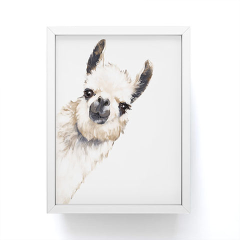 Big Nose Work Sneaky Llama White Framed Mini Art Print