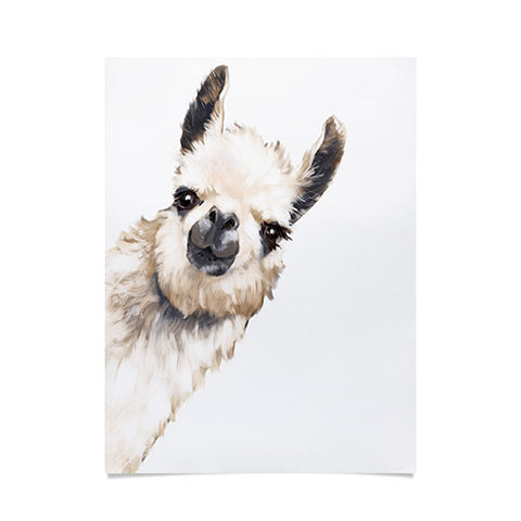 Big Nose Work Sneaky Llama White Poster