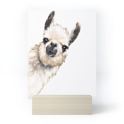 Big Nose Work Sneaky Llama White Mini Art Print
