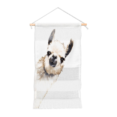 Big Nose Work Sneaky Llama White Wall Hanging Portrait