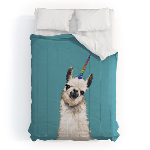 Big Nose Work Unicorn Llama in Blue Comforter