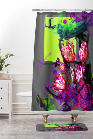 Biljana Kroll Bouquet of Tulips Shower Curtain And Mat