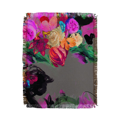 Biljana Kroll Floral Storm Throw Blanket