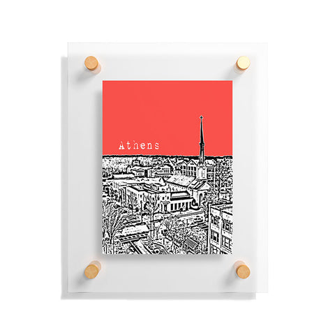 Bird Ave Athens Red Floating Acrylic Print