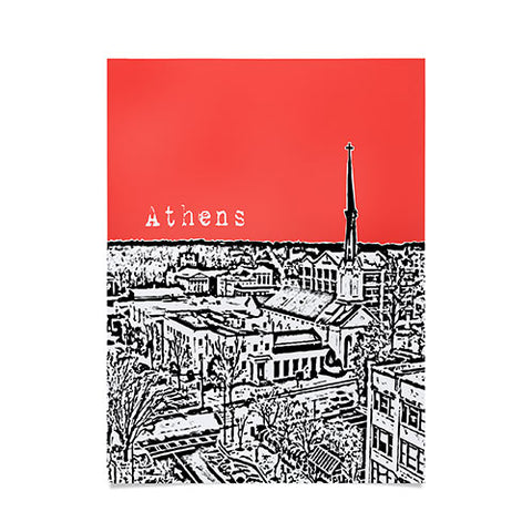 Bird Ave Athens Red Poster