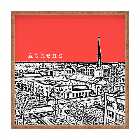 Bird Ave Athens Red Square Tray