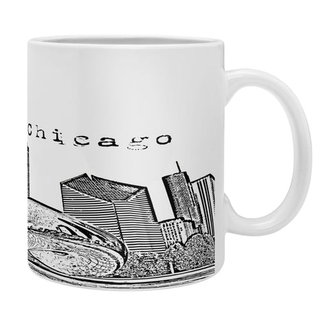 Bird Ave Chicago Illinois Black and White Coffee Mug