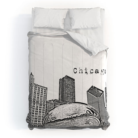 Bird Ave Chicago Illinois Black and White Comforter