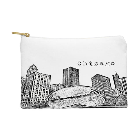 Bird Ave Chicago Illinois Black and White Pouch