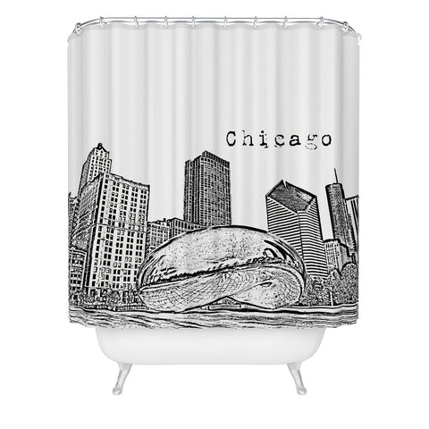 Bird Ave Chicago Illinois Black and White Shower Curtain