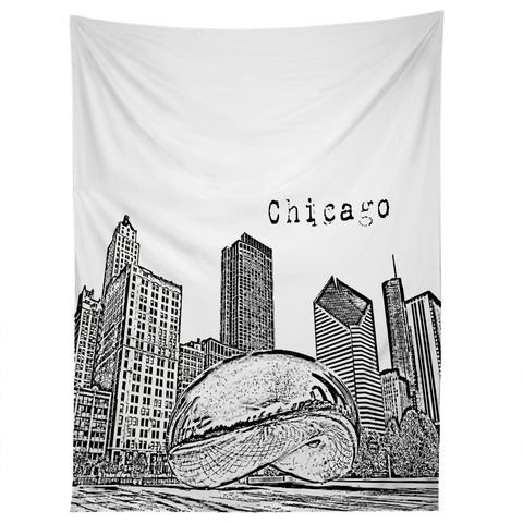 Bird Ave Chicago Illinois Black and White Tapestry