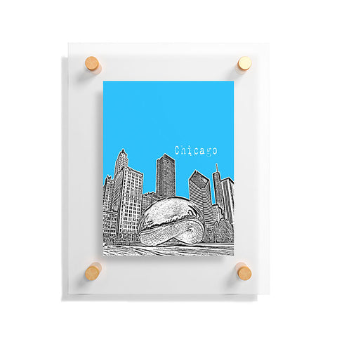 Bird Ave Chicago Illinois Blue Floating Acrylic Print
