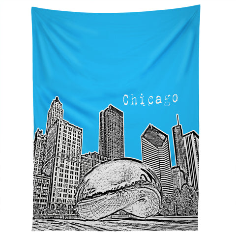 Bird Ave Chicago Illinois Blue Tapestry