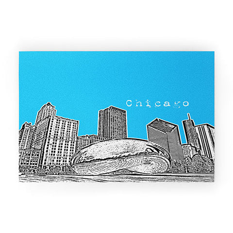 Bird Ave Chicago Illinois Blue Welcome Mat
