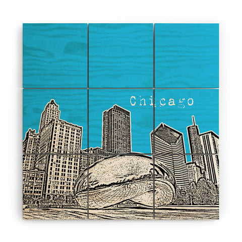 Bird Ave Chicago Illinois Blue Wood Wall Mural