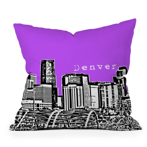 Bird Ave Denver Purple Throw Pillow