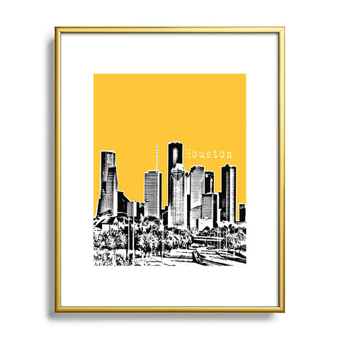 Bird Ave Houston Yellow Metal Framed Art Print