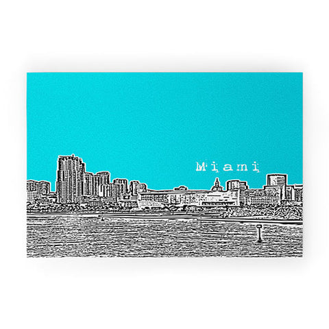 Bird Ave Miami Teal Welcome Mat