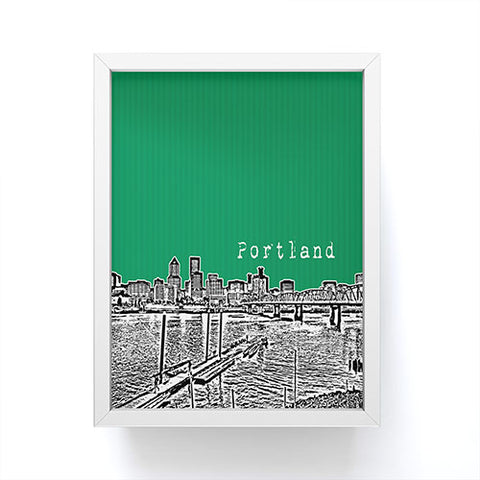 Bird Ave Portland Green Framed Mini Art Print