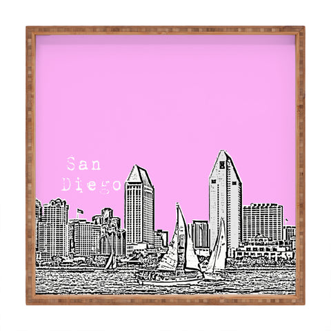 Bird Ave San Diego Pink Square Tray