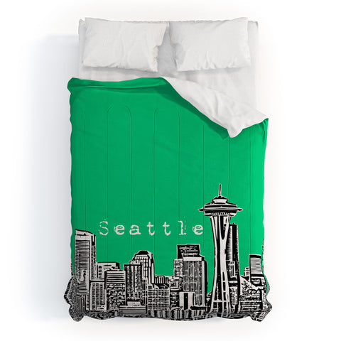 Bird Ave Seattle Green Comforter