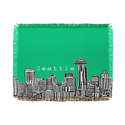 Bird Ave Seattle Green Throw Blanket