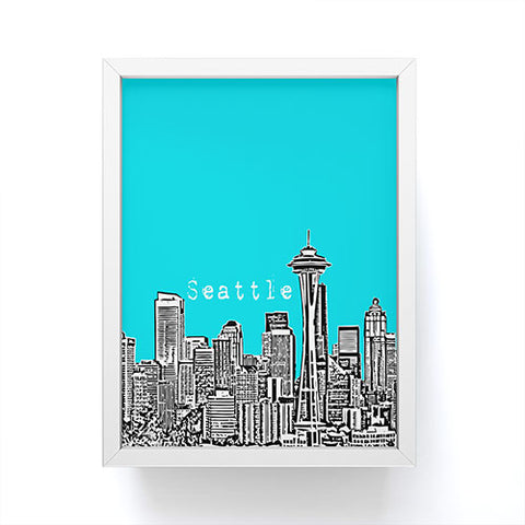Bird Ave Seattle Teal Framed Mini Art Print