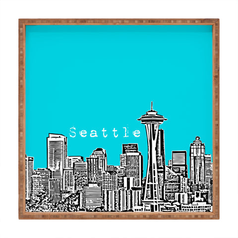 Bird Ave Seattle Teal Square Tray