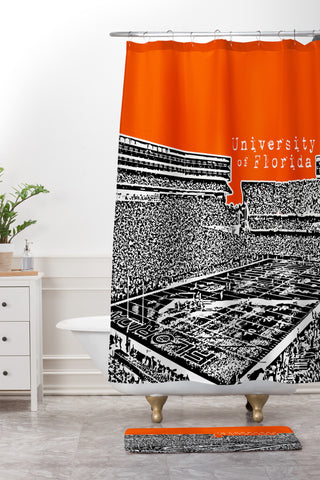 Bird Ave University Of Florida Orange Shower Curtain And Mat