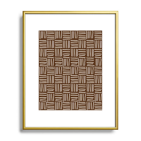 BlueLela Lines brown Metal Framed Art Print