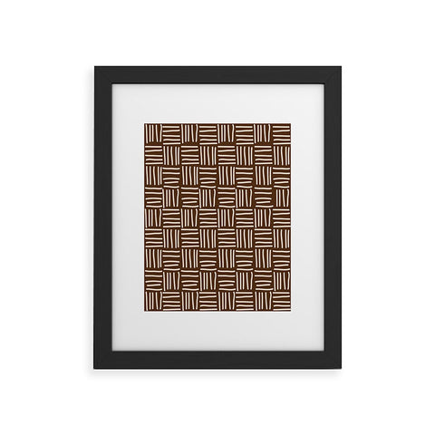 BlueLela Lines brown Framed Art Print
