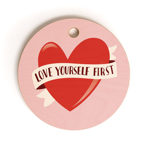 BlueLela Love Yourself First Cutting Board Round