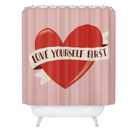 BlueLela Love Yourself First Shower Curtain