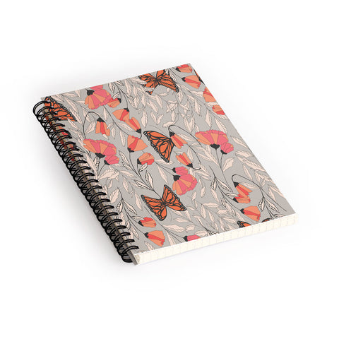BlueLela Monarch garden 001 Spiral Notebook