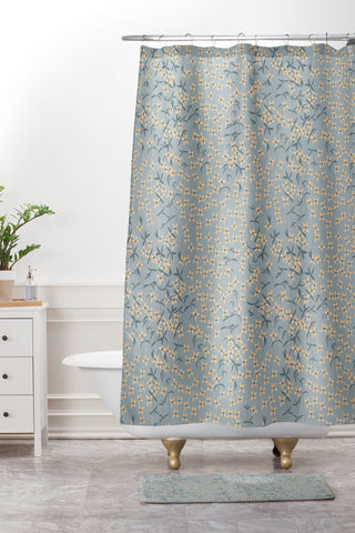 BlueLela Seamless pattern design Shower Curtain And Mat