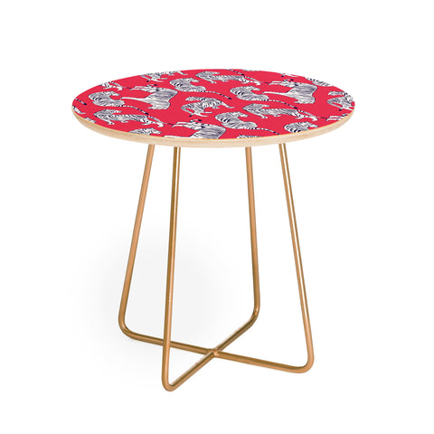 BlueLela Tiger Pattern 004 Round Side Table