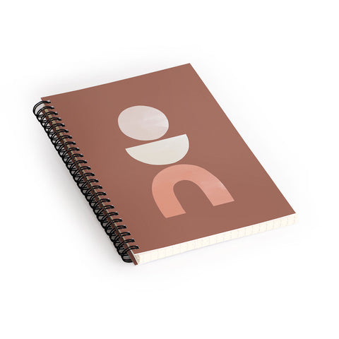 Bohomadic.Studio Boho Geometrics in Terra and Pink Spiral Notebook