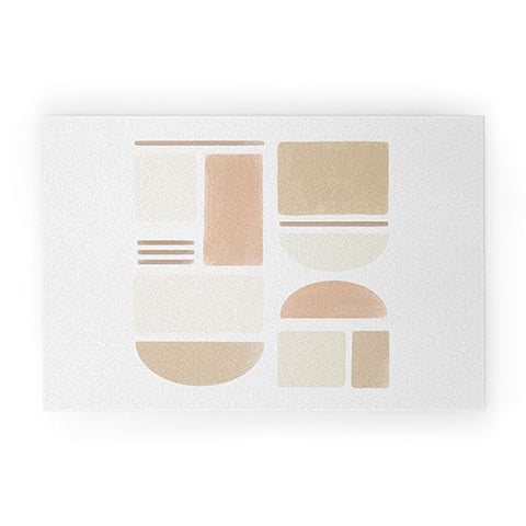 Bohomadic.Studio Geometric Shapes in Creme and Soft Pink Welcome Mat