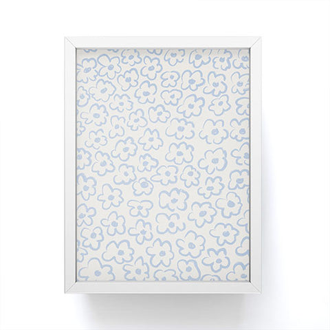 Bohomadic.Studio Light Blue Daisies Pattern Framed Mini Art Print