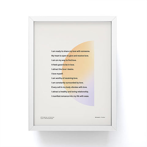 Bohomadic.Studio Relationship Affirmation Love Framed Mini Art Print