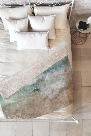 Bree Madden Aqua Wave Fleece Throw Blanket
