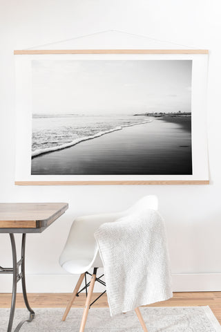 Bree Madden Black And White Beach Print Ombre Shore Art Print And Hanger